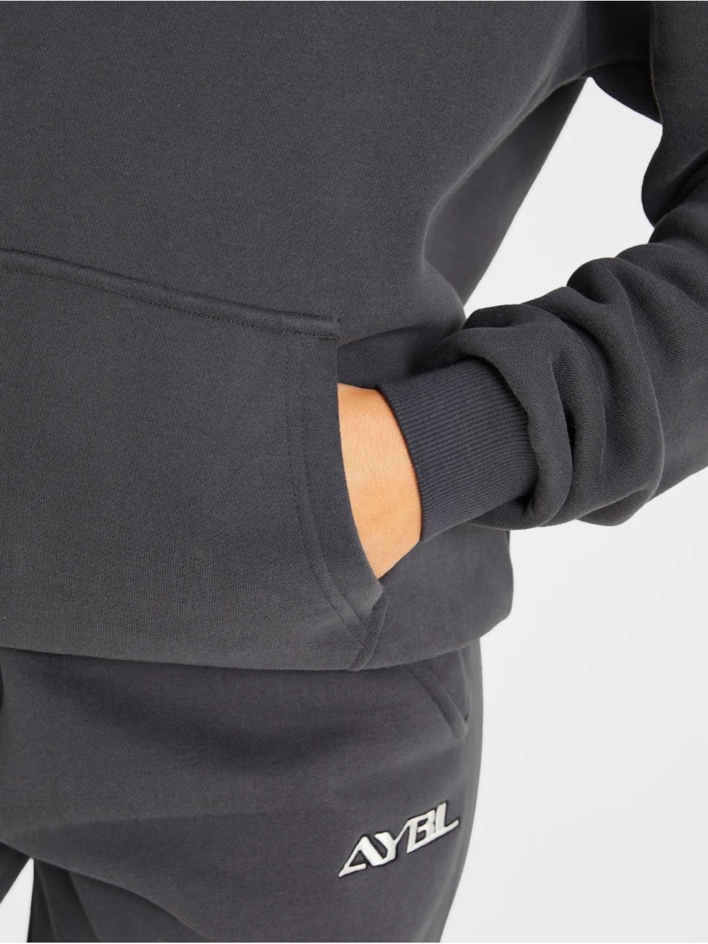 AYBL Retro Embroidered Oversized Hoodie Charcoal - Picture 6 of 6
